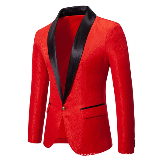 A0006 Men's Casual Suit Male Best Man Suit Foreign Trade Jacquard Suit Banquet Master of Ceremonies Dress Men's Jacket
