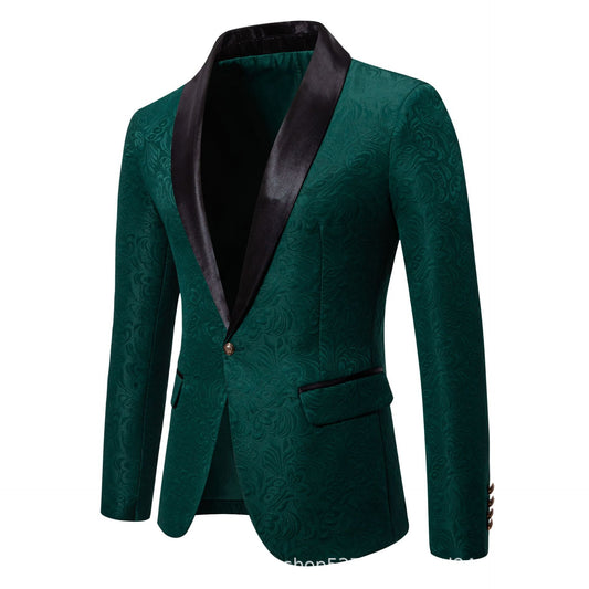 A0008 Men's Casual Suit Male Best Man Suit Foreign Trade Jacquard Suit Banquet Master of Ceremonies Dress Men's Jacket